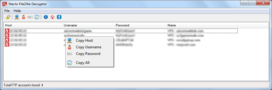 Recover FileZilla FTP logins