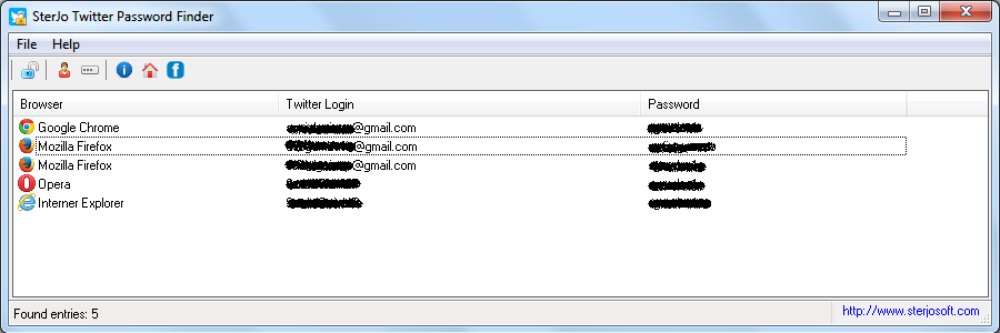 Recover saved Twitter passwords