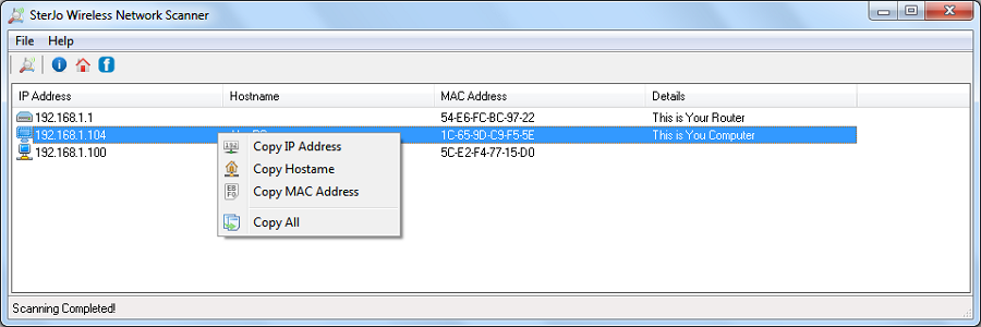 Scan connected devices on your Wi-Fi network